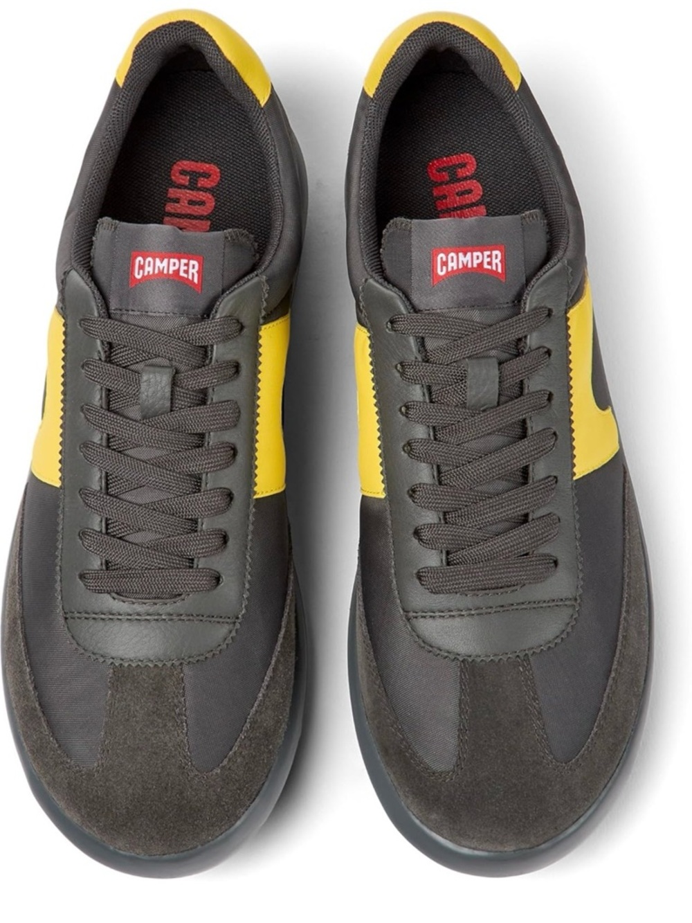 Camper Pelotas XLite Leather Sneaker Men's 9.5 Grey Yellow K100545-044